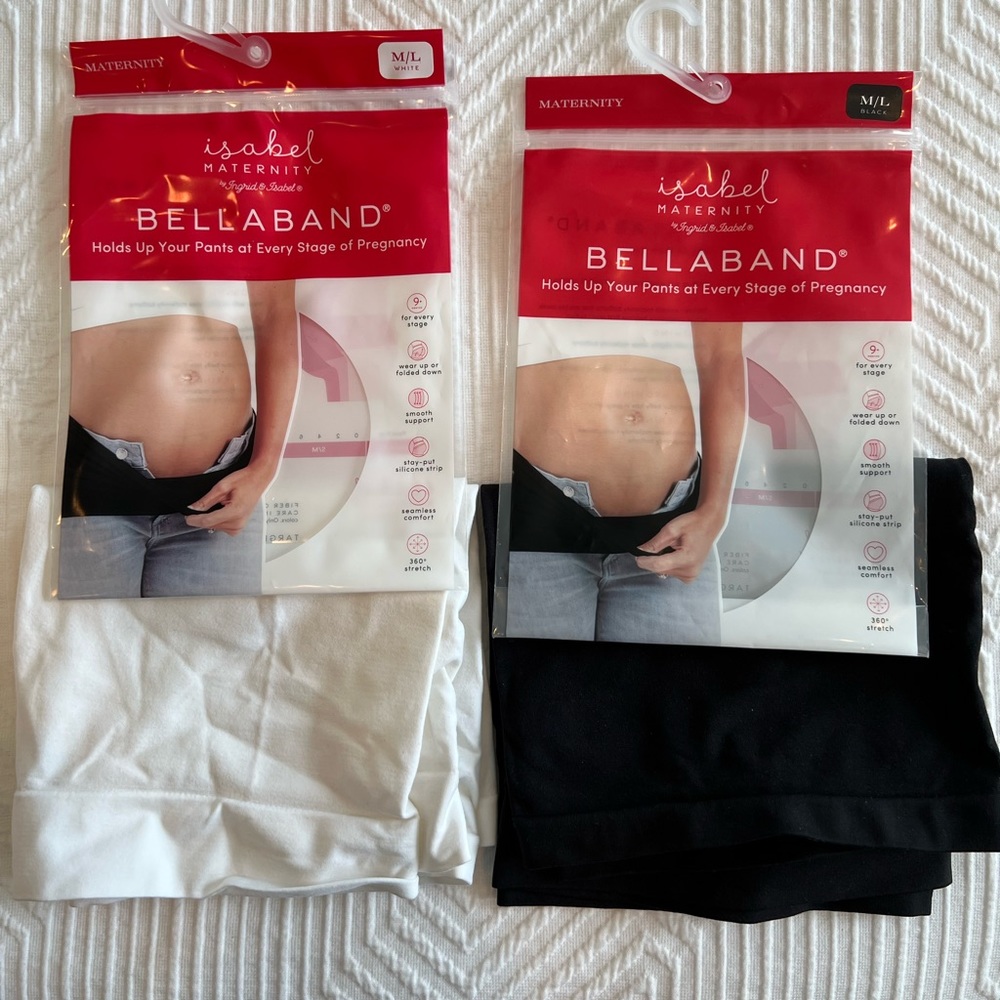 Set of 2 Bella Bands maternity to hold up your pants at every stage of pregnancy